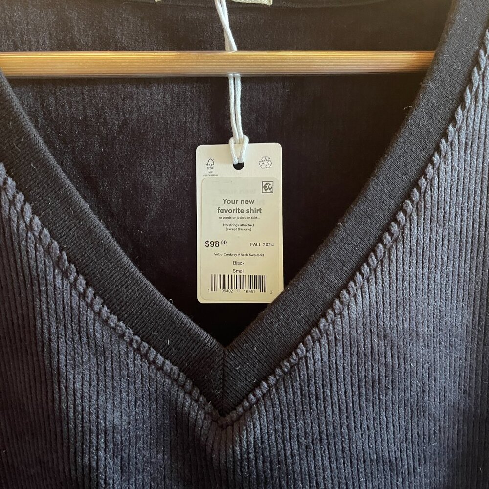 NWT Marine Layer Cord Velour V-Neck Sweatshirt - Picture 4 of 5